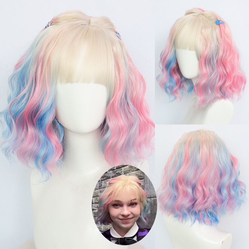 Little Wolf Girl 2 Enid Sinclair Cosplay Wig Wednesday New Movie Colorful Scalp-Like Short Curly Hair Little Wolf Girl 2 Enid Sinclair Cosplay Wig Wednesday New Movie Colorful Scalp-Like Short Curly Hair
