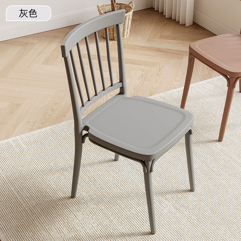 Silla de comedor con respaldo de plástico engrosada sala de alquiler hogar estilo crema Silla de comedor SILLA DE Windsor mesa de comedor taburete puesto grande
