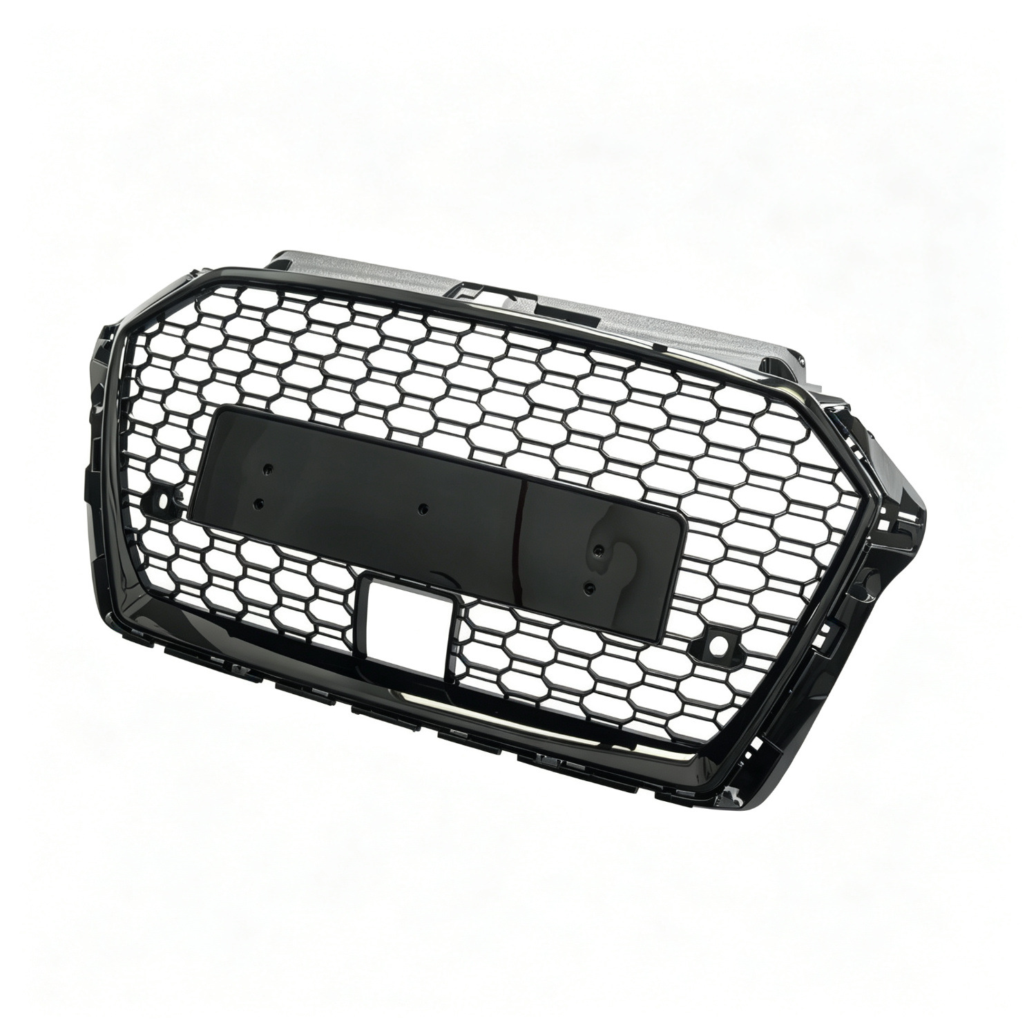 Suitable for Audi A3/S38V 2017 2018 2019 Mesh Grille Rs3 with Acc Hole Glossy Black Honeycomb