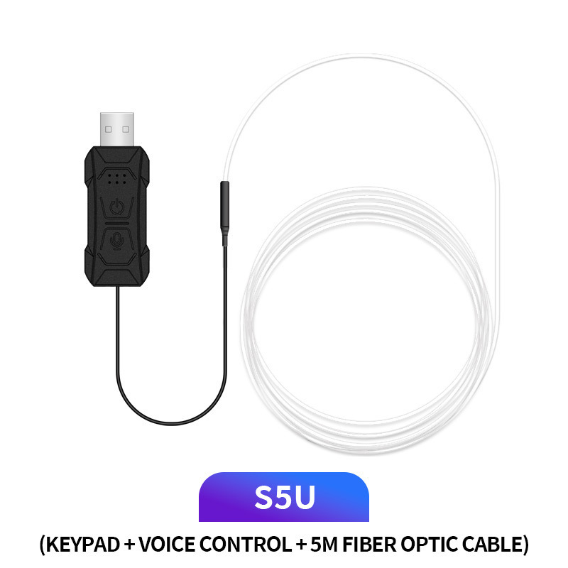 LED interior de luz fría colorida música de control de voz de automóviles luz de atmósfera sin cableado para cambiar la decoración de la atmósfera
