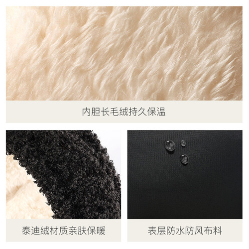 Winter warm earmuffs for men, antifreeze earmuffs for cycling, thickened and velvet, portable foldable plush earmuffs for back wear