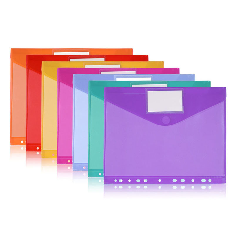 Carpeta de Archivos A4 con Botón a Presión, Transparente e Impermeable, con Separadores, para Documentos de Oficina, Venta al Por Mayor