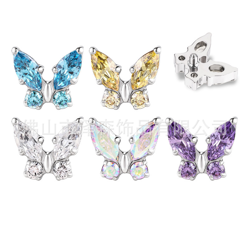 Pointed titanium steel lip stud product view