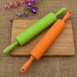 7寸硅胶擀面杖滚轴面粉棍塑料手柄饺子皮擀面棒创意烘焙工具