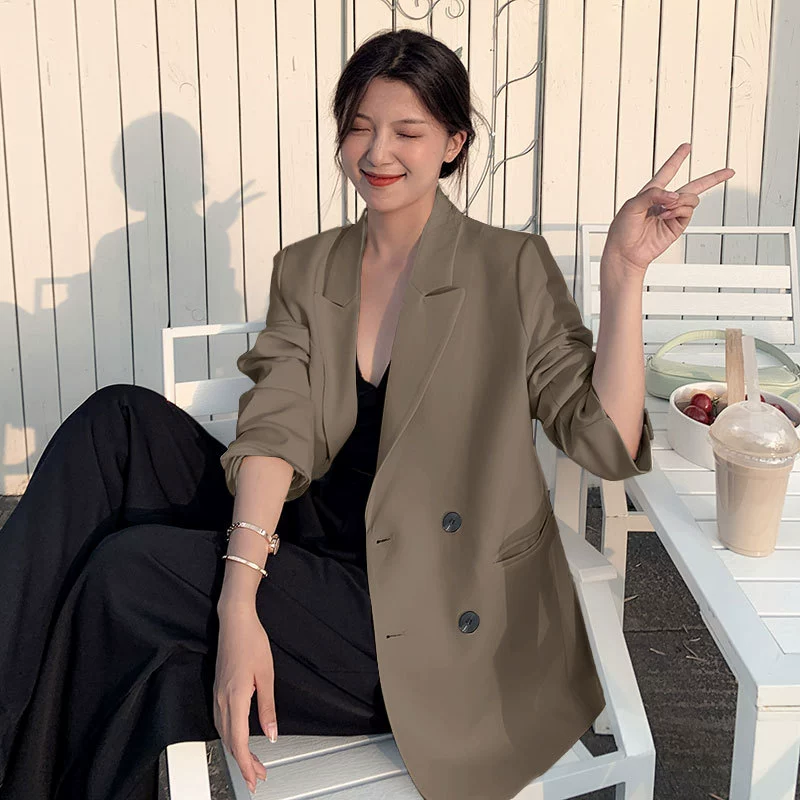 Плюс Размер Женский костюм Куртка пухлые девушки Осень Интернет Красный жакет [в наличии 0722]