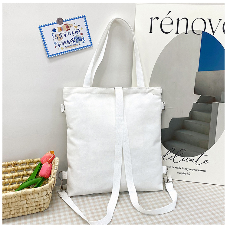 Wholesale of 2025 new cartoon casual canvas bags, large-capacity, fashionable and cute girl single-shoulder bags and tote crossbody bags undefined