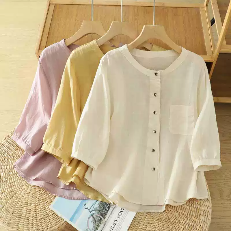 Solid short fashionable shirt, city style