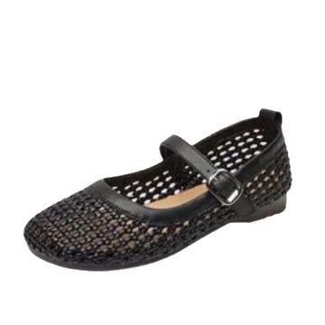 2026 verano transpirable hueco suave zapatos de madre transpirables de fondo plano poco profundo suave viento de hebilla zapatos de cinturón de mujer
