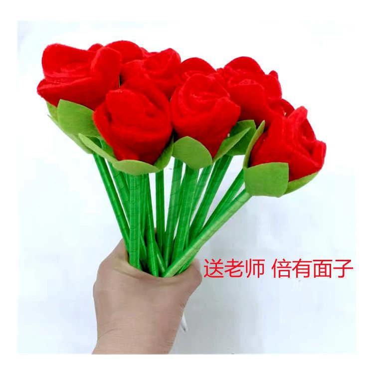 Лента роза ручка большой красный эксклюзивный черный стержень шариковая ручка подарок для студентов