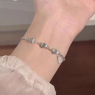 Fu Brand National Style Jade Broken Silver Bracelet Women's Fashion Accessible Luxury Niche New Chinoiserie Jewelry Versatile High-End Jewelry