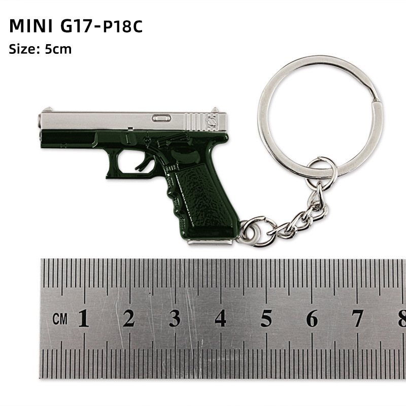 Mini colgante de pollo P90 S686 llavero de aleación de DP-28 metal modelo de pistola de juguete trinket