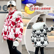 2023秋冬新款棉衣女中大儿童休闲加厚正品外套潮服女童连帽防风服
