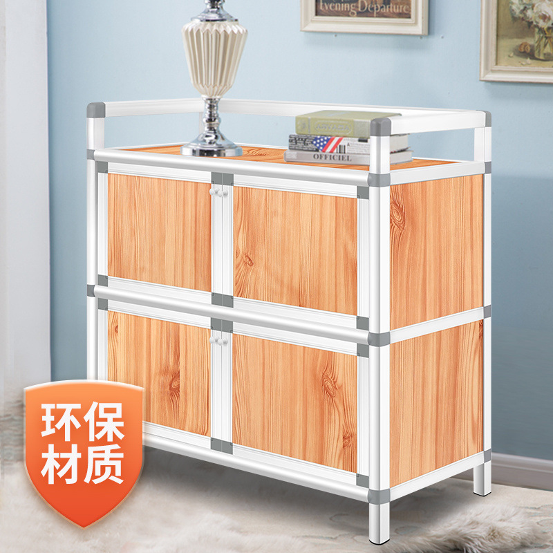 Rust-Free Cupboard Kitchen Cabinet Simple Assembly Sideboard Vegetable Cabinet Rental Room Storage Tableware Cabinet Storage Cabinet