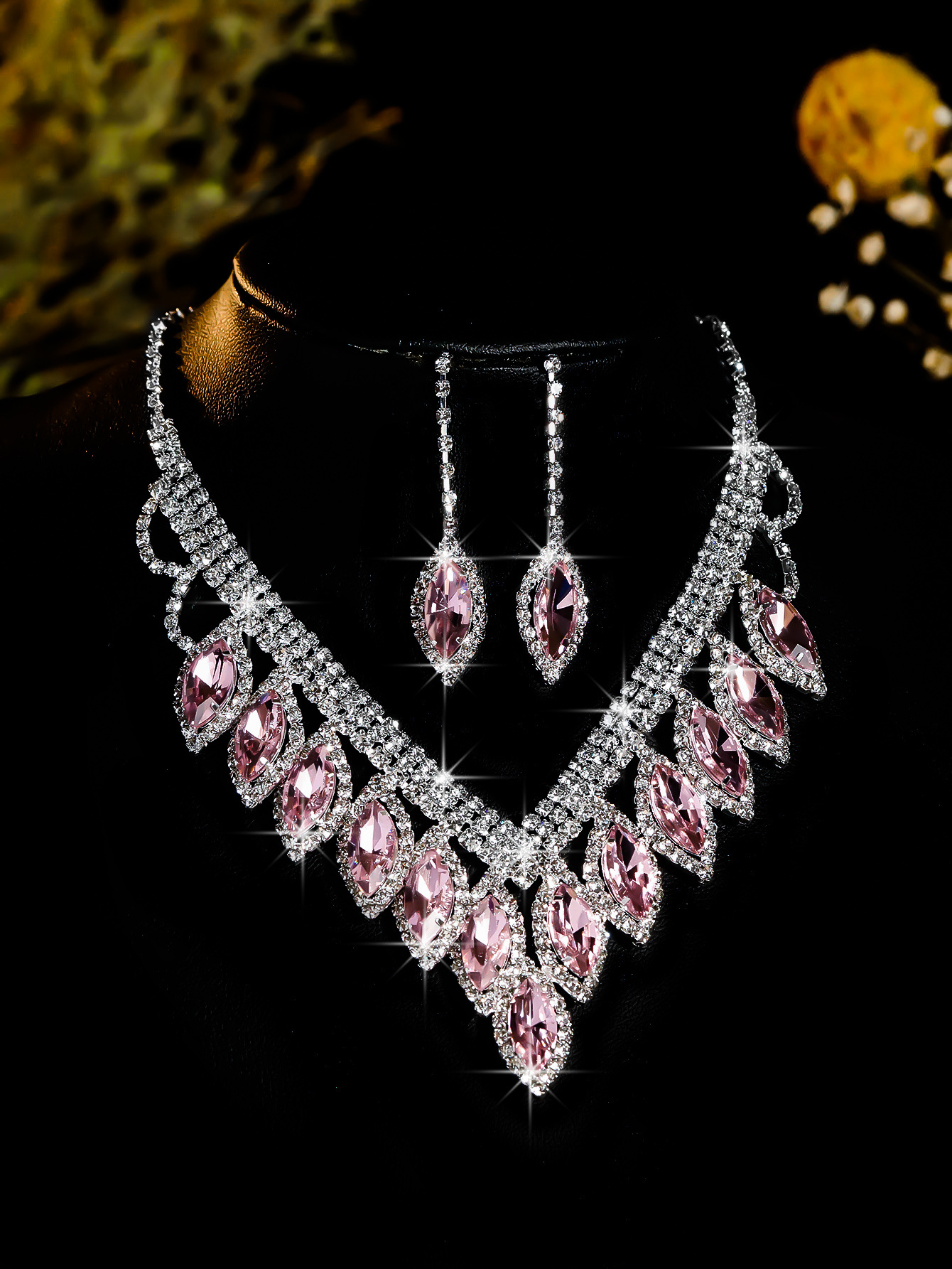 bride necklace set earring jewelry set banquet dress set necklace fashionable all match exquisite jewelry_voghion.com