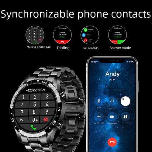 Smart Sports Watch for Men, Multifunctional Bluetooth Calling, Health Monitoring, Blood Pressure and Heart Rate, Large Screen, Cross-border Wholesale
