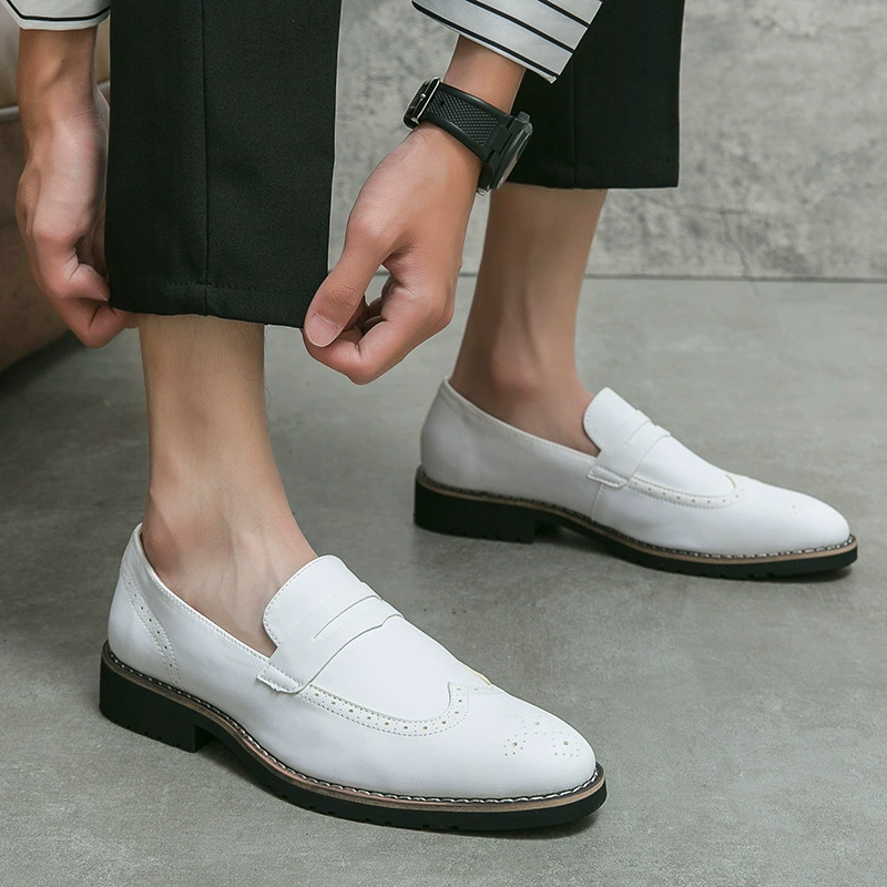 Мужская обувь броги, весенне-осенняя мужская британская деловая повседневная кожаная обувь, слипоны для парикмахера в ночном клубе, британская Маленькая кожаная обувь