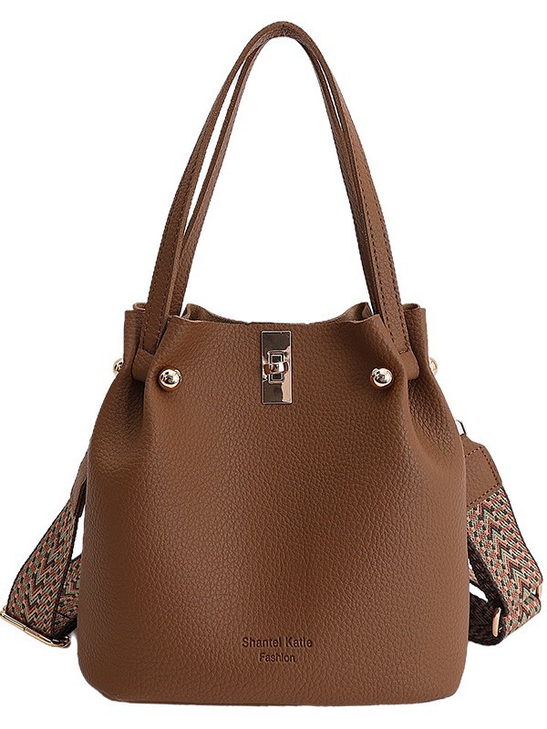 Bolso de cubo de mano de gran capacidad de mujeres venta caliente transfronteriza nuevo lichi bloqueo plegable moda casual bolso de mochila