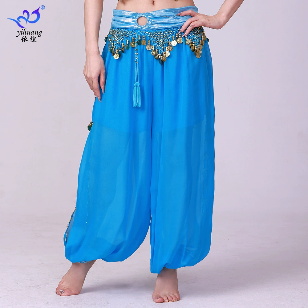 Одежда для танца живота брюки с Блестками одежда для танцевальных выступлений танцевальные брюки сценическая одежда танцевальная одежда шифоновые шаровары