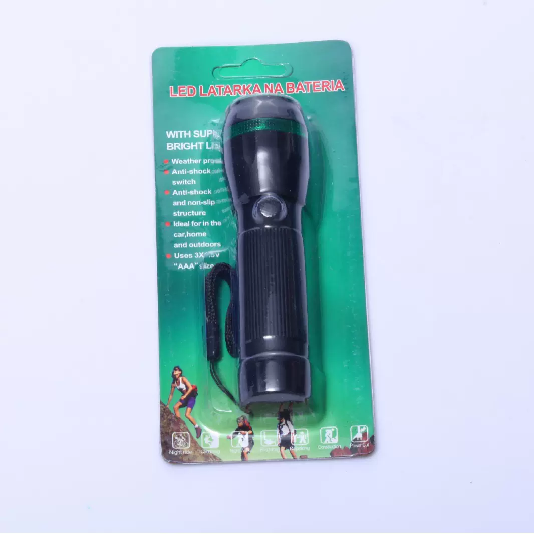 LED多灯头强光便携手电筒 塑料迷你按压手电筒家居日用百货批发