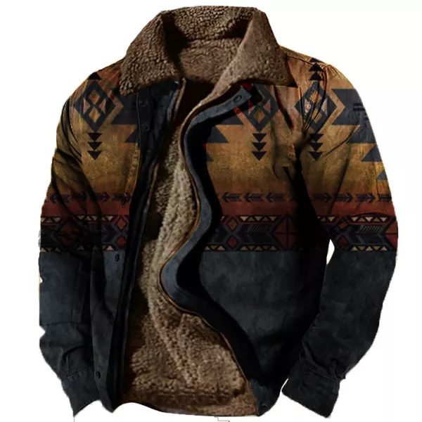 Cross-border en stock bolsillo de costura lateral engrosada casual cremallera suelta Lobo marrón Chaqueta de algodón de manga larga para hombres jóvenes