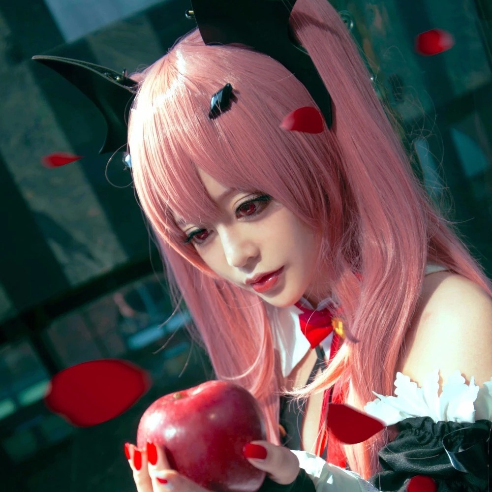 El FINAL DE LA inclemente Ángel cos peluca embrague sepeixi split doble cola caballo Cosplay Rosa falso pelo