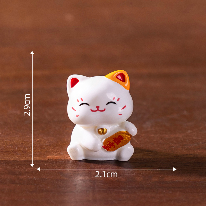 マイクロ風景かわいい新年招き猫人形かわいい diy 装飾ブラインドバッグアクセサリーデスクトップ車の装飾品|undefined