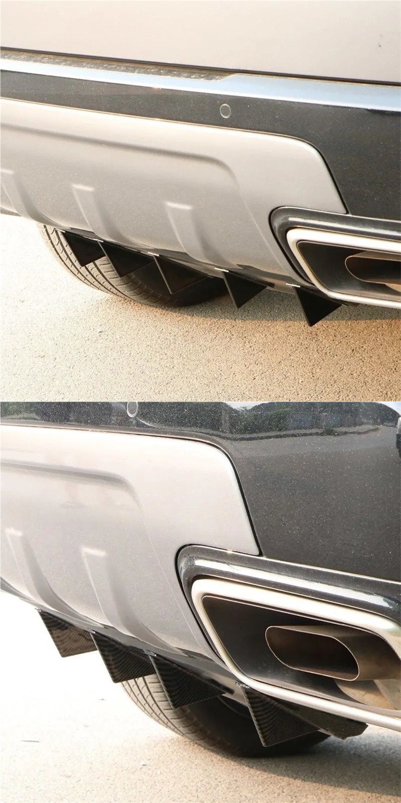 Car Rear Lip Modified Spoiler, Small Surround Rear Bumper, Sports Deflector, Carbon Fiber Shark Fin Wind Knife