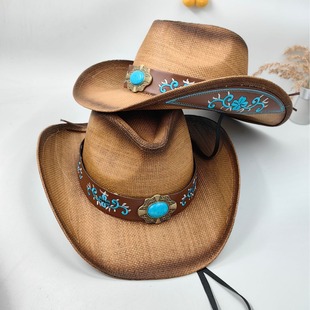 Amazon cross-border western jazz cowboy hat men and women Sapphire rose European and American Foreign trade exclusive for new products wholesale