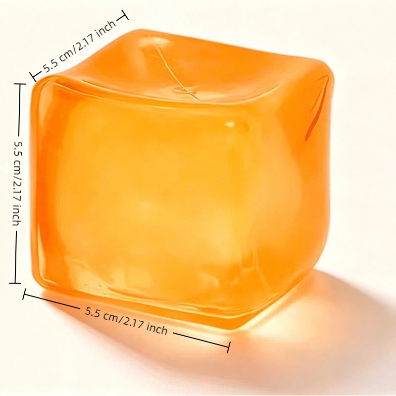 5.5cm solid color ice cube-orange