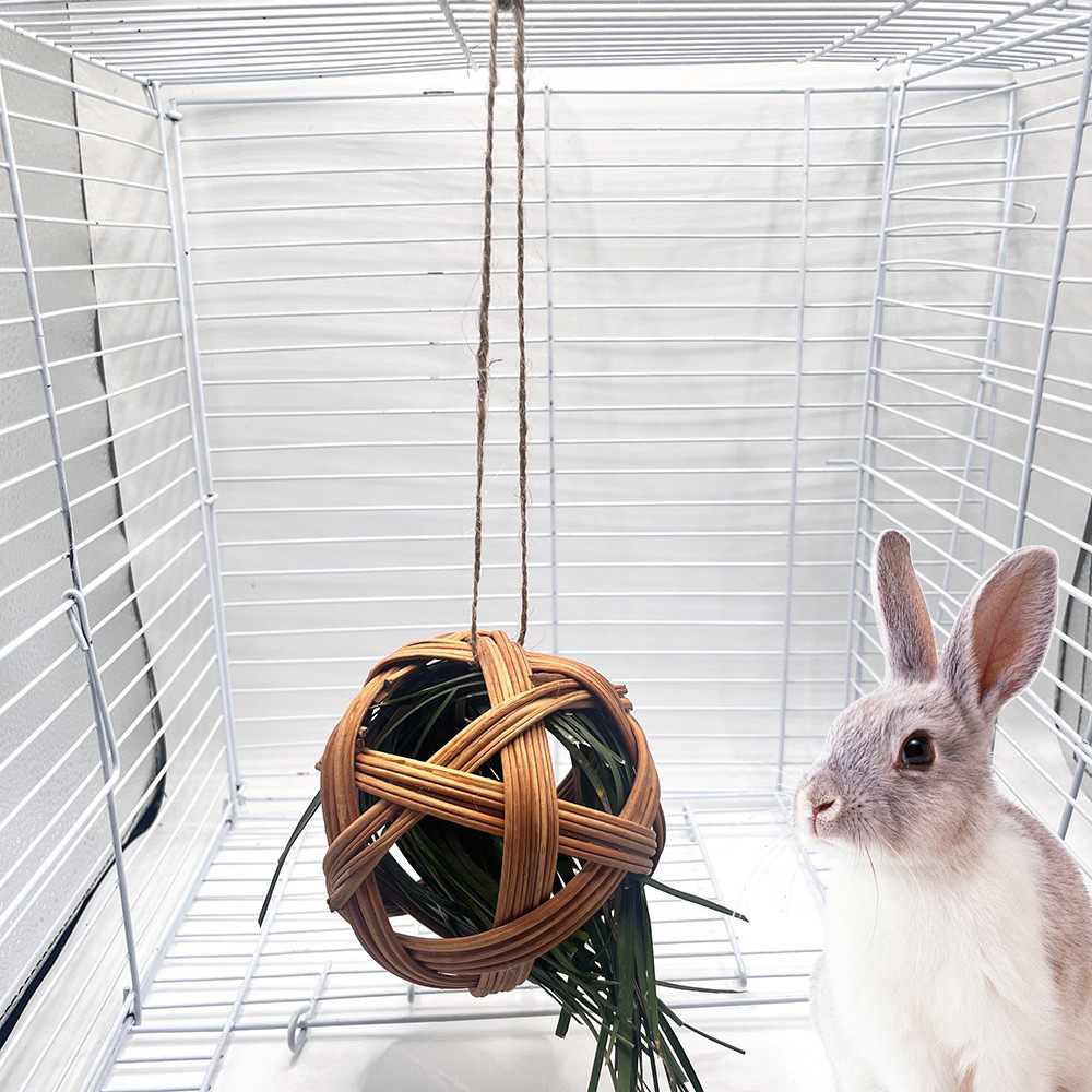 兔子草架磨牙球仓鼠玩具球鹦鹉啃咬玩具草编藤编水草球手工草编球