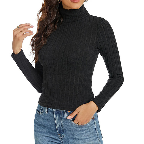 Amazon Women's Fitted Long-Sleeve T-shirt for Autumn/Winter, European and American Style, New Fitted T-shirt for Women, Cross-border Trade