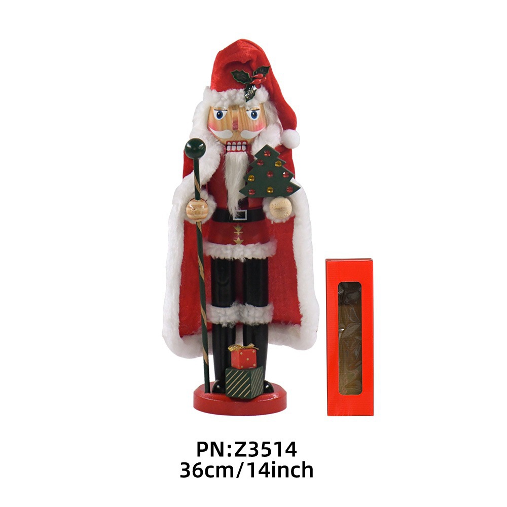 Transfronterizos 35cm pan de jengibre hombre calendario chef nuez soldados decoraciones navideñas fábrica de muñecas de madera al por mayor