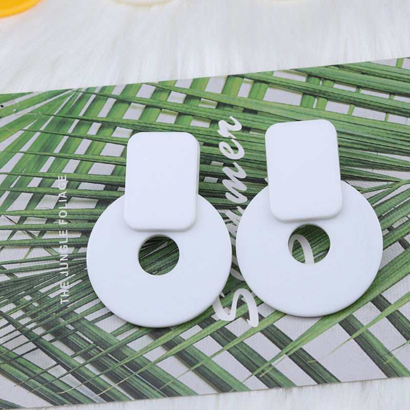 15g Weight Earrings Classification Daily Occasion Acrylic Material Geometric Pattern Women'S Gender Simple Style Style Simple Style Geometric Arylic Earrings 5