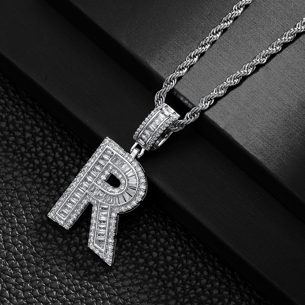 Hip-hop cross-border colgante de letras azúcar de cristal collar de zircon explosión ins joyería personalizada nicho diseño colgante para hombres y mujeres