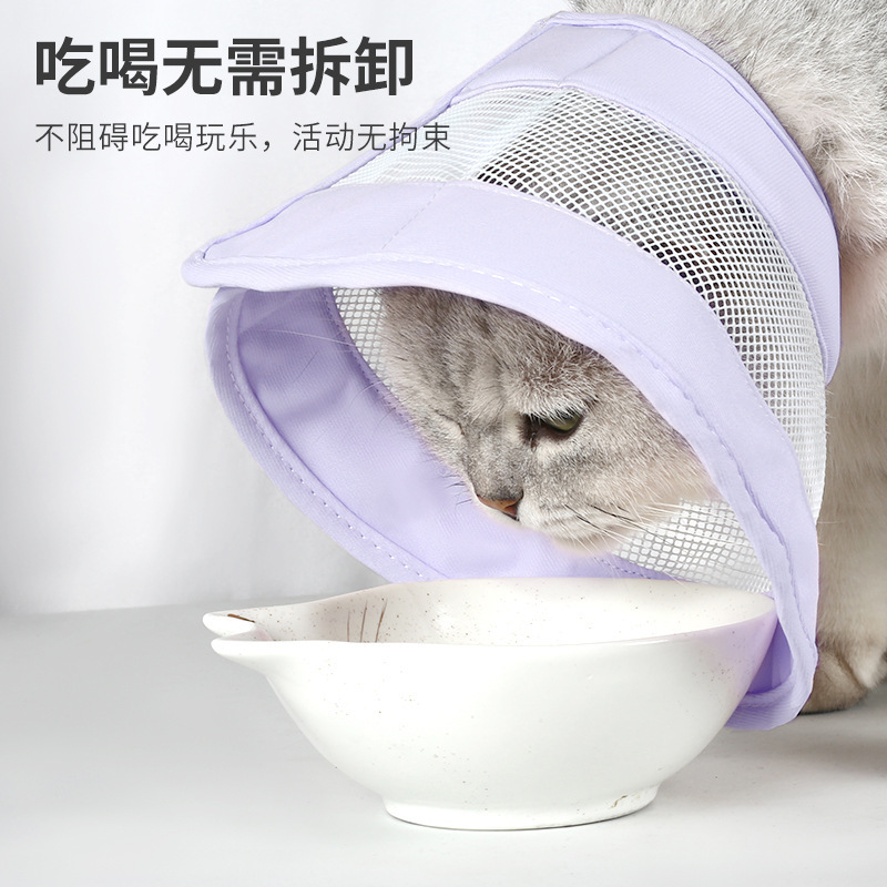 Amazon's New Pet Elizabethan Collar, Grid Breathable Cat Collar, Beauty Anti-Licking and Anti-Biting Collar