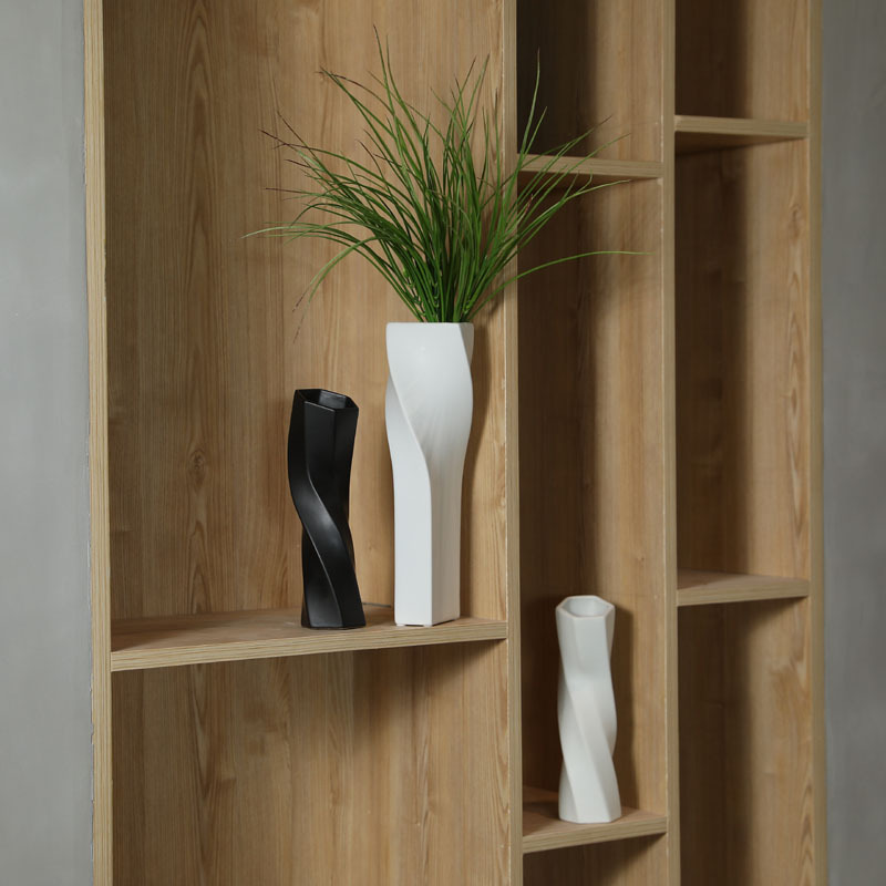 Wabilifeng decoración de jarrón de cerámica en blanco y negro sala de estar arreglo floral minimalista moderno decoración de flores secas al por mayor