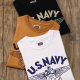 Three needles 300g heavy short sleeve T-shirt men's and women's loose American retro letter printed cotton round neck base shirt