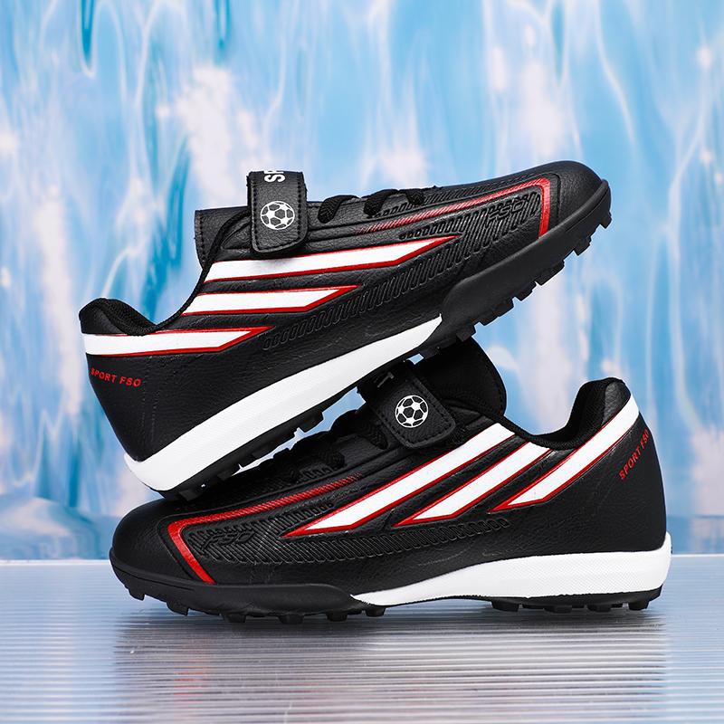 Zapatillas de Fútbol TF Infantil con Cierre de Velcro de Cuero Sintético Transpirable para Campo de Juego image 4