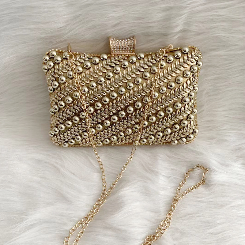 New European and American diamond-encrusted banquet bag factory wholesale fashion ladies box bag trend elegant simple clutch bag