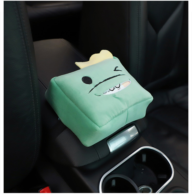 Cartoon Car Tissue Box Multifunctional Car Tissue Box Car Seat Back Sun Visor Armrest Box Tissue Box Cover