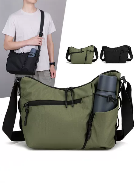 2026 New Men's Crossbody Bag Nylon Waterproof Outdoor Commuting Shoulder Bag Multi-pocket Lightweight Travel Bag for Men