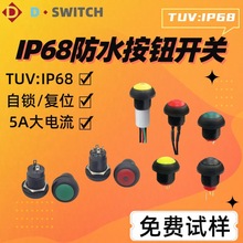 供应D-SWITCH德崧IP67阻燃型M12mm带灯防水开关