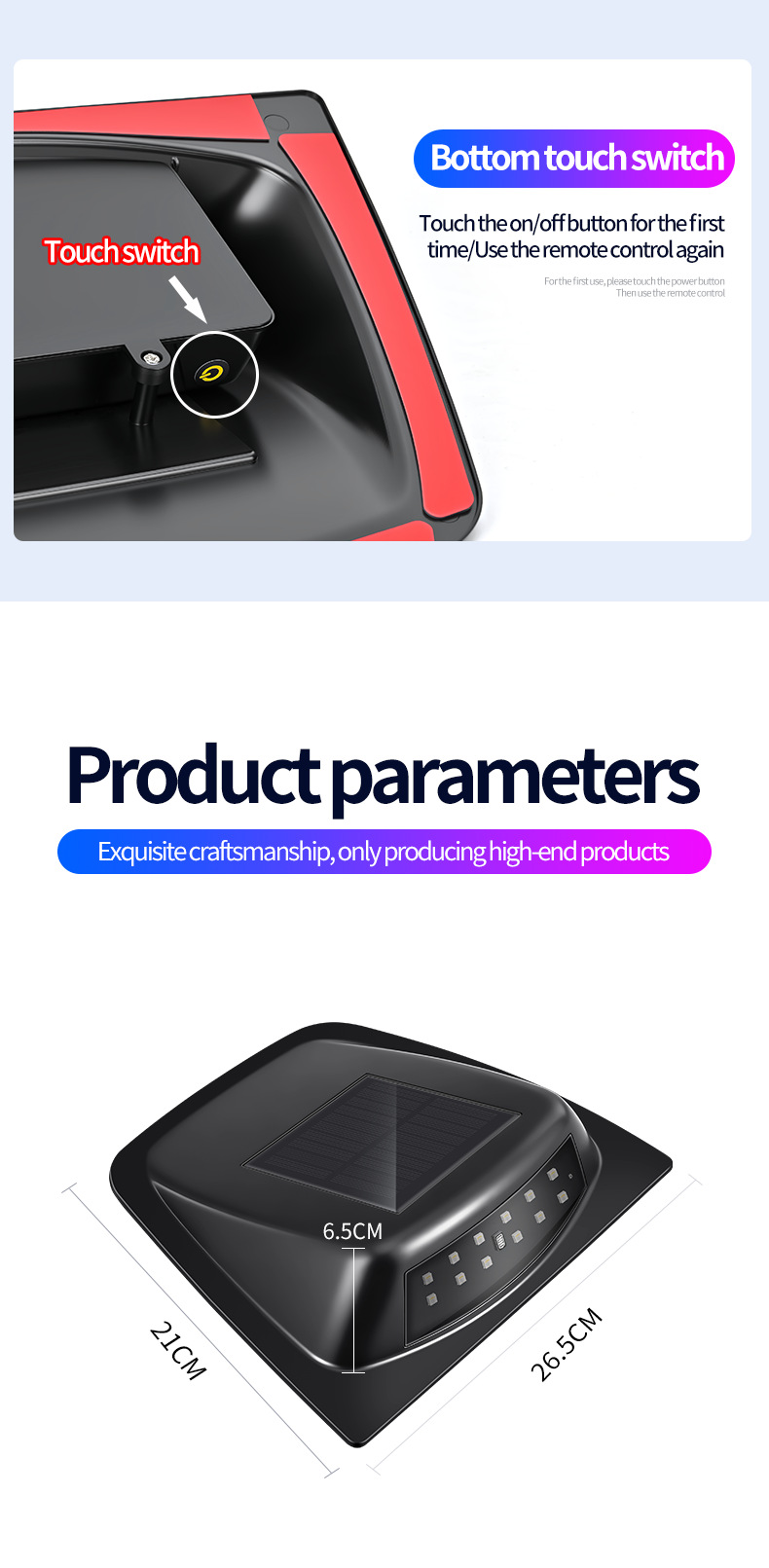 Cross-Border Solar-Powered Led Car Lights, Radar Cover Laser Lights, Vehicle-Mounted Warning Lights, Remote-Controlled Colorful Car Modification Lights