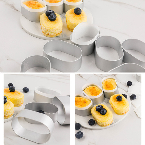 Oval semi-cooked cheese mold 19*3cm rim 100 molds 10 sets of household baking snack molds wholesale