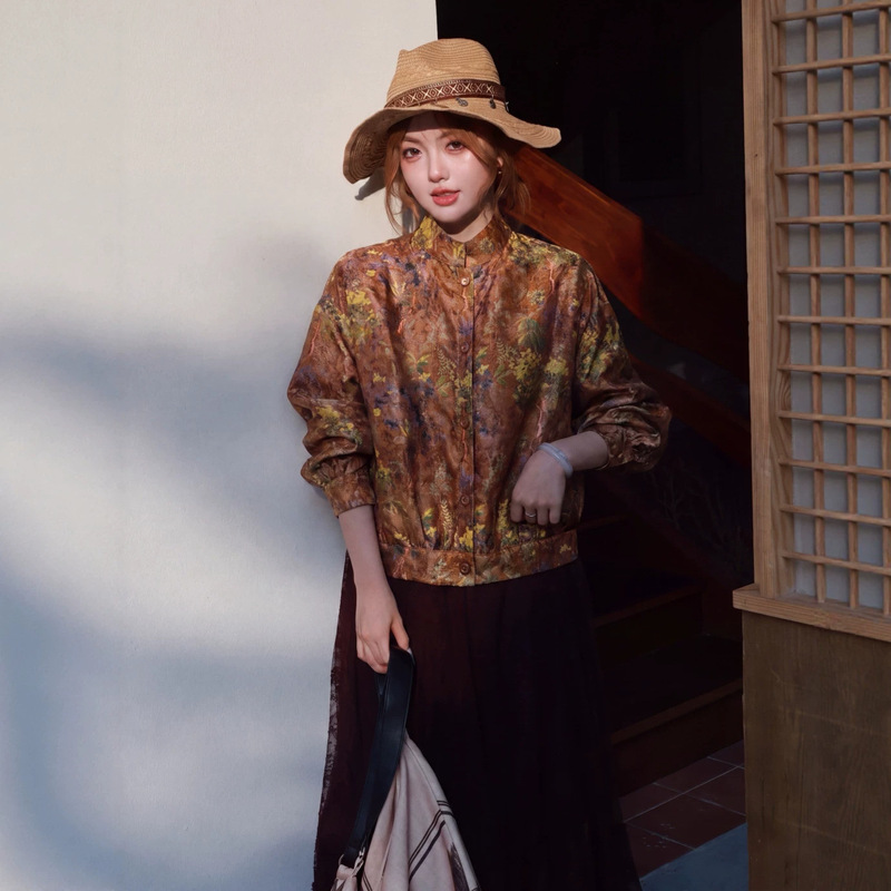 Nanyou 2026 Autumn Collection Rain-Dew Linen Jacquard Jacket Coat New Chinese Style Elegant, Stylish, and Fashionable Cardigan Top