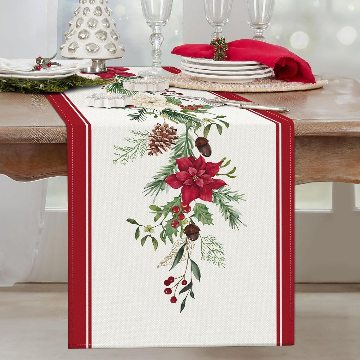 Transfronterizo 2024 Amazon nuevo muñeco de nieve de Navidad Santa linas bandejas de mesa bandejas de mesa de comedor de té