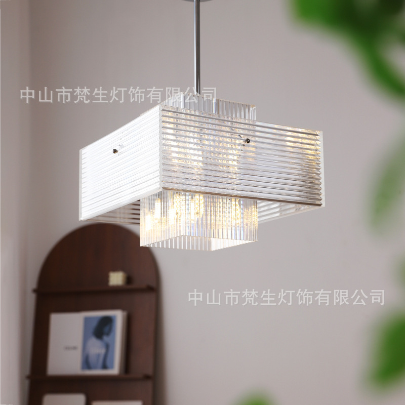 Medieval geometric industrial style living room chandelier German modern simple refreshing light dining room lamp Bauhaus bedroom lamp