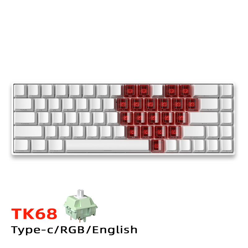TK68机械键盘 RGB键线分离客制化青红轴电脑外设电竞游戏有线键盘|undefined