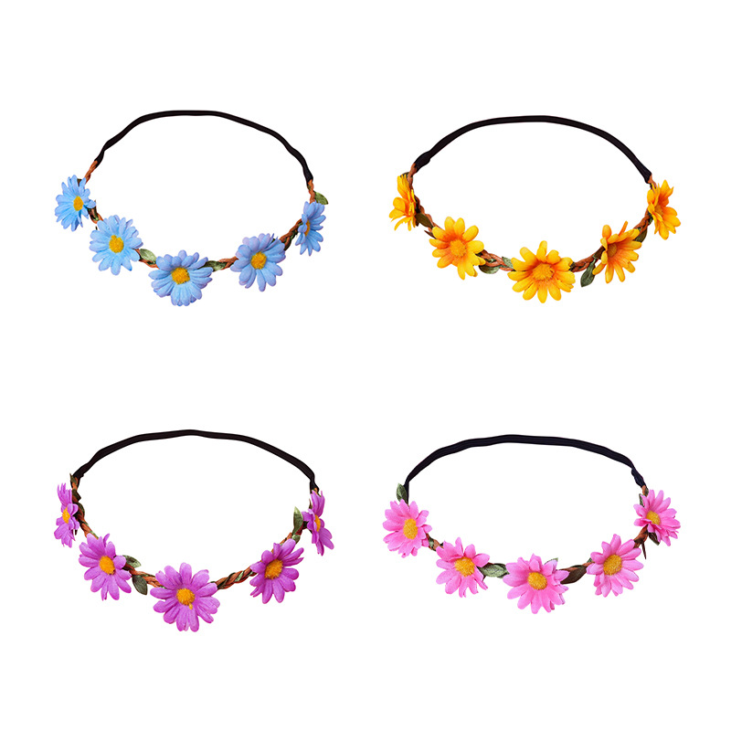 Daisy cinta crisantemo guirnalda europea y americana novia dama de honor accesorios para el cabello nueva playa girasol tocado