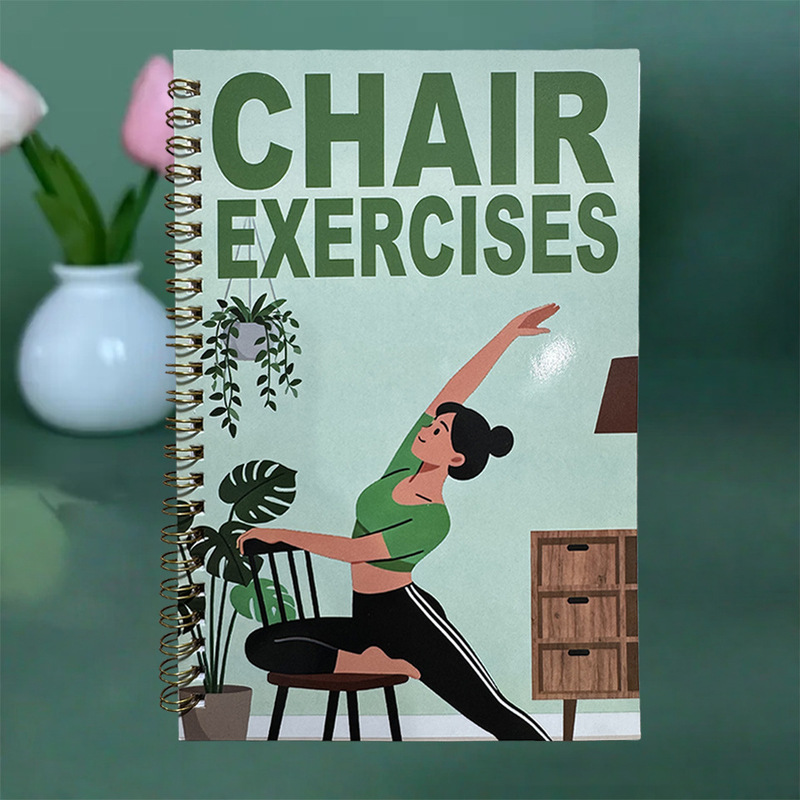 Interesting 30-Day Weight Loss Chair Yoga Pattern Therapy Plan Book Cross-Border New Product Notebook 92g Coil Notebook